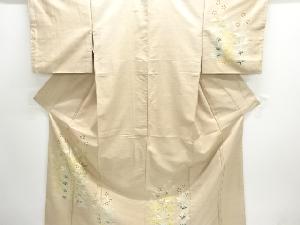 アンティーク　白山紬　草花模様着物